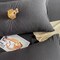 LUNAHOME-3 Pieces Fitted Bedsheet Set, Washable Cotton, Black Color, Single Size.