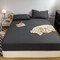 LUNAHOME-3 Pieces Fitted Bedsheet Set, Washable Cotton, Black Color, Single Size.