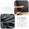 LUNAHOME-3 Pieces Fitted Bedsheet Set, Washable Cotton, Black Color, King Size.
