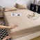 LUNAHOME-3 Pieces Fitted Bedsheet Set, Washable Cotton, Beige Color, Single Size.