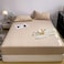 LUNAHOME-3 Pieces Fitted Bedsheet Set, Washable Cotton, Beige Color, Single Size.