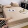 LUNAHOME-3 Pieces Fitted Bedsheet Set, Washable Cotton, Beige Color, Queen Size.