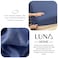 LUNAHOME-3 Pieces Fitted Bedsheet Set, Washable Cotton, Blue Color, Single Size.