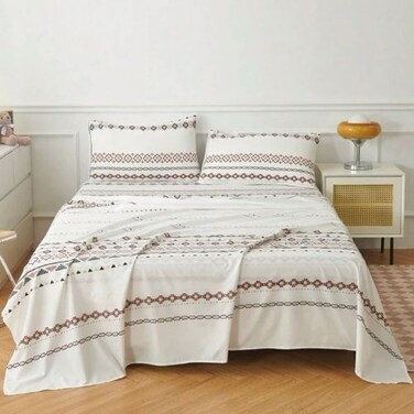 LUNAHOME-4 Pieces Bedsheet Set Boho Design.