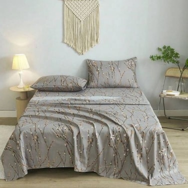 LUNAHOME-4 Pieces Bedsheet Set, Cherry Blossom.