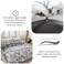 LUNAHOME-King size 6 piece bedding set with gray leaf pattern, very soft quality.
