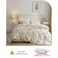 LUNAHOME-King size, six-piece botanical bedding set without filling featuring a green and gold floral design.