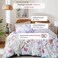 LUNAHOME-Queen size 6 piece bedding set with green leaf pattern, very soft quality
