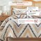 LUNAHOME-Queen size 6 piece bedding set, brown zig zag pattern, very soft quality.
