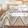 LUNAHOME-Queen size 6 piece bedding set, brown zig zag pattern, very soft quality.