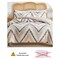LUNAHOME-Queen size 6 piece bedding set, brown zig zag pattern, very soft quality.