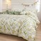 LUNAHOME-Queen size 6 piece bedding set brown floral print super soft quality.