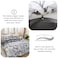 LUNAHOME-Queen size 6 piece bedding set with gray leaf pattern, very soft quality.