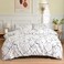 LUNAHOME-6 piece Queen size bed linen set in Scandinavian style with marble pattern.