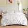 LUNAHOME-4 piece single size bed linen set in Scandinavian style with marble pattern.