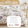 LUNA Home-Queen size 6-piece floral damask duvet cover set.