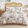 LUNA Home-Queen size 6-piece floral damask duvet cover set.