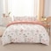 LUNA Home-King size 6-piece peach bedding set featuring a botanical floral design duvet cover.