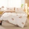 LUNA Home-King  6-piece beige duvet cover set featuring a beautiful rose design and reversible style.