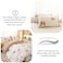 LUNA Home-King  6-piece beige duvet cover set featuring a beautiful rose design and reversible style.