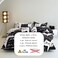 LUNA Home-Single 4-piece reversible duvet cover set featuring an adorable black and white cat design.