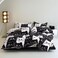 LUNA Home-Single 4-piece reversible duvet cover set featuring an adorable black and white cat design.