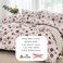 LUNA Home-Queen size 6-piece duvet cover set beige with vintage red rose print
