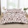LUNA Home-Queen size 6-piece duvet cover set beige with vintage red rose print