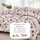 LUNA Home-King size 6-piece duvet cover set beige with vintage red rose print.