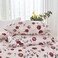 LUNA Home-King size 6-piece duvet cover set beige with vintage red rose print.