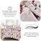 LUNA Home-King size 6-piece duvet cover set beige with vintage red rose print.