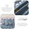 LUNA Home-Queen size 6-piece duvet cover set grey yellow branches print pattern.
