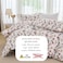 LUNA Home-Queen size 6-piece trendy red floral duvet cover set, white color.