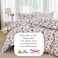 LUNA Home-King size 6-piece trendy red floral duvet cover set, white color.