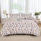 LUNA Home-King size 6-piece trendy red floral duvet cover set, white color.