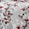 LUNA Home-Queen size 6-piece modern duvet cover set with red leaf pattern.