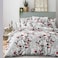 LUNA Home-Queen size 6-piece modern duvet cover set with red leaf pattern.
