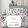 LUNA Home-King size 6-piece modern duvet cover set with red leaf pattern.