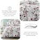 LUNA Home-King size 6-piece modern duvet cover set with red leaf pattern.