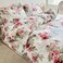 LUNAHOME-King size 6-piece  duvet cover set rose print with green leaves.