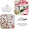 LUNAHOME-King size 6-piece  duvet cover set rose print with green leaves.