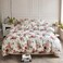 LUNAHOME-King size 6-piece  duvet cover set rose print with green leaves.
