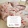 Luna Home-Queen size 6-piece modern duvet cover set with orange floaral design.