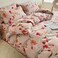 Luna Home-Queen size 6-piece modern duvet cover set with orange floaral design.