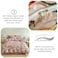 Luna Home-Queen size 6-piece modern duvet cover set with orange floaral design.