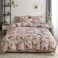 Luna Home-Queen size 6-piece modern duvet cover set with orange floaral design.