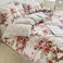 Luna Home-King size 6-piece duvet cover set with Burgundy roses, reversible style.