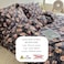 Luna Home-Queen size 6-piece duvet cover set featuring a charming vintage print, brown color.