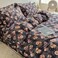Luna Home-Queen size 6-piece duvet cover set featuring a charming vintage print, brown color.