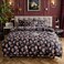 Luna Home-Queen size 6-piece duvet cover set featuring a charming vintage print, brown color.